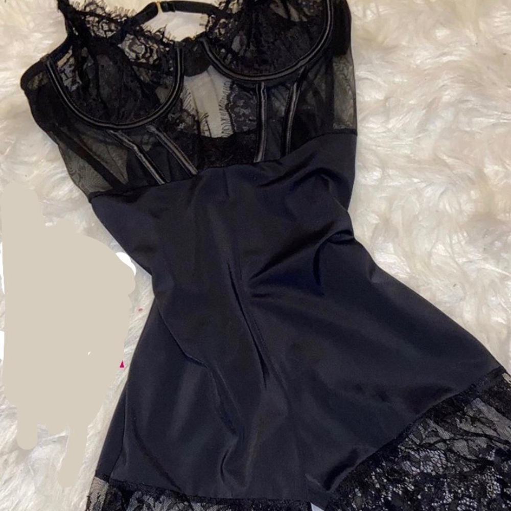 Black lace romper